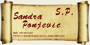 Sandra Ponjević vizit kartica